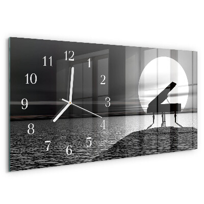 Horloge rectangulaire horizontale Piano