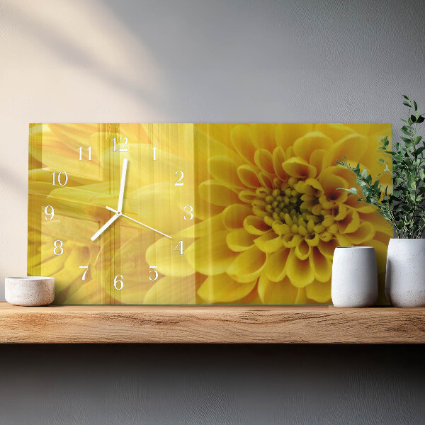 Horloge rectangulaire horizontale Chrysanthème