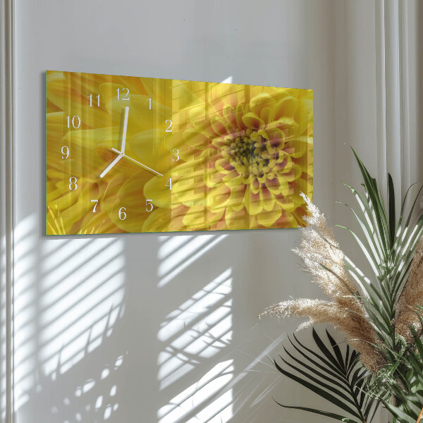 Horloge rectangulaire horizontale Chrysanthème