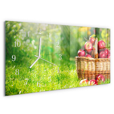 Horloge rectangulaire horizontale Un Panier De Pommes