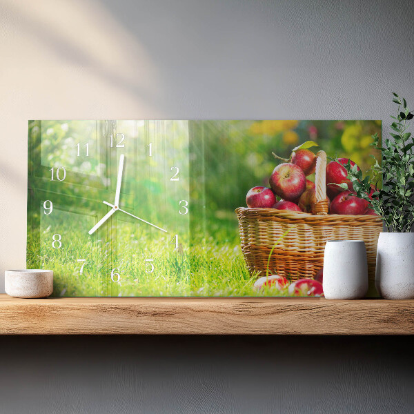 Horloge rectangulaire horizontale Un Panier De Pommes