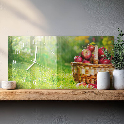 Horloge rectangulaire horizontale Un Panier De Pommes