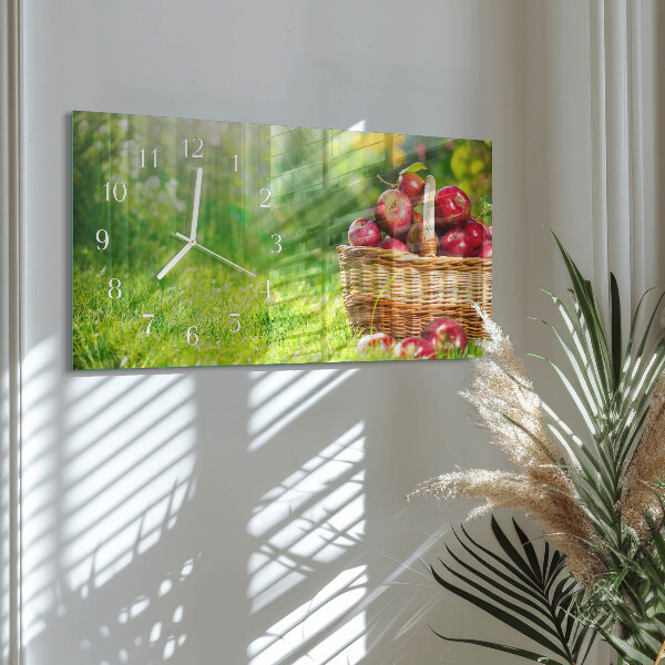 Horloge rectangulaire horizontale Un Panier De Pommes