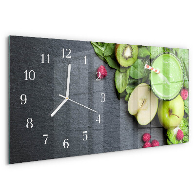 Horloge rectangulaire horizontale Smoothie Aux Fruits