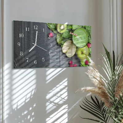 Horloge rectangulaire horizontale Smoothie Aux Fruits