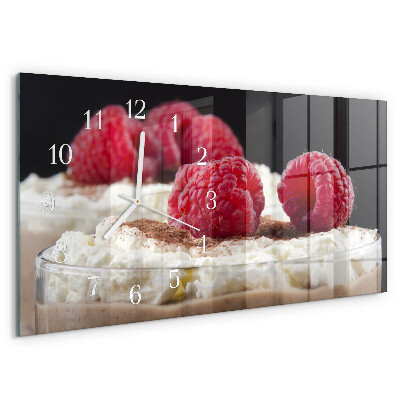 Horloge rectangulaire horizontale Dessert Aux Framboises