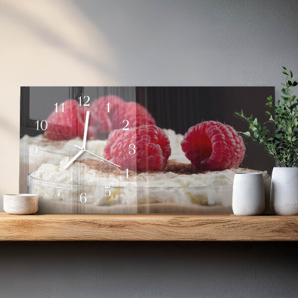 Horloge rectangulaire horizontale Dessert Aux Framboises