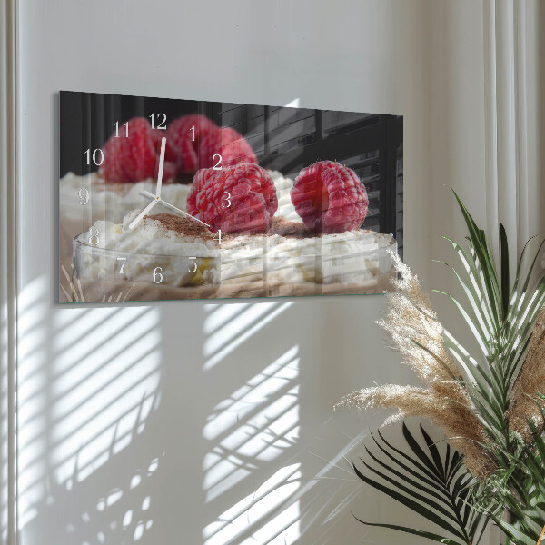 Horloge rectangulaire horizontale Dessert Aux Framboises