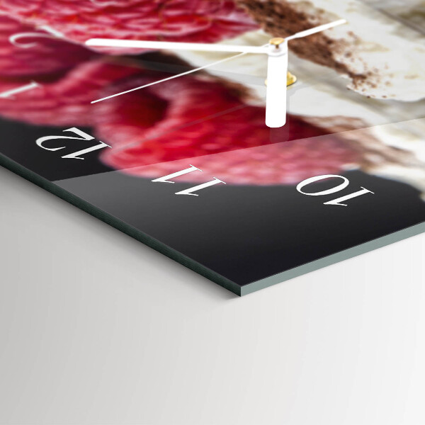 Horloge rectangulaire horizontale Dessert Aux Framboises
