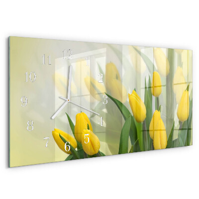 Horloge rectangulaire horizontale Tulipes