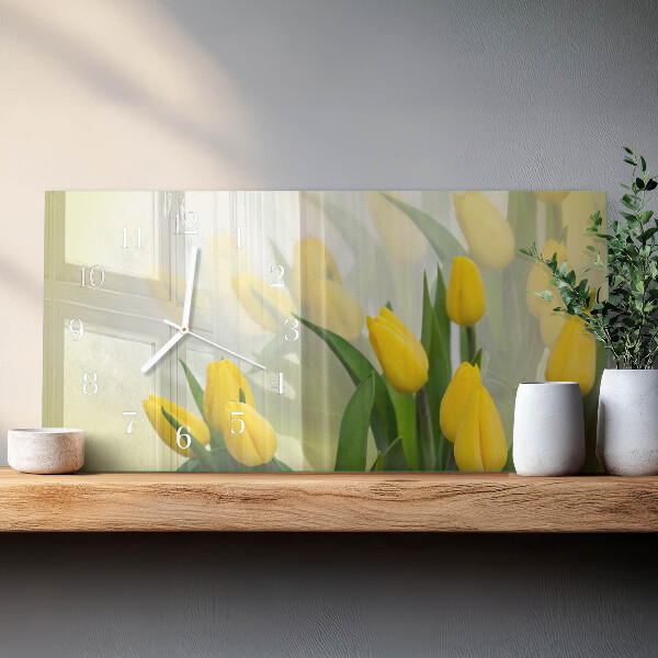 Horloge rectangulaire horizontale Tulipes