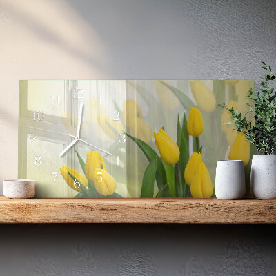 Horloge rectangulaire horizontale Tulipes