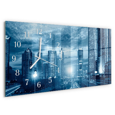 Horloge rectangulaire horizontale La Ville La Nuit