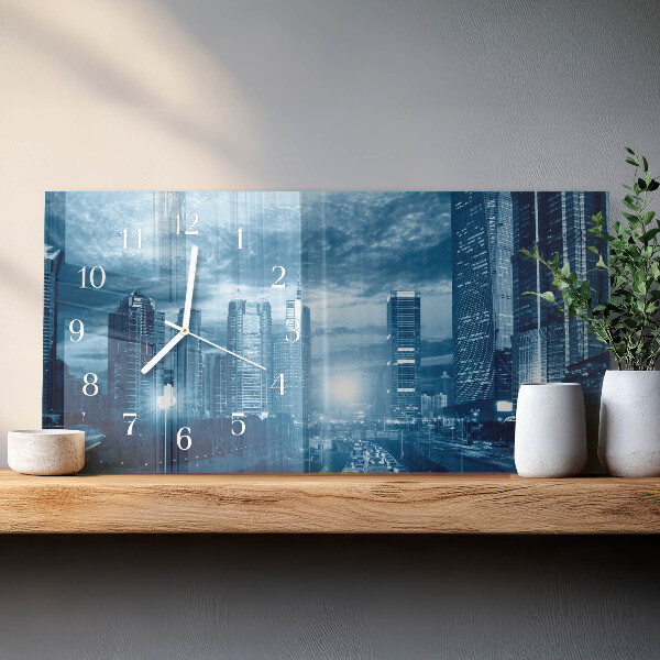 Horloge rectangulaire horizontale La Ville La Nuit