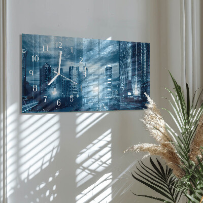 Horloge rectangulaire horizontale La Ville La Nuit