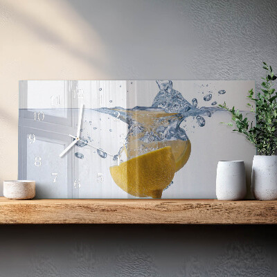 Horloge rectangulaire horizontale Citron Dans L'Eau