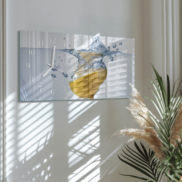 Horloge rectangulaire horizontale Citron Dans L'Eau