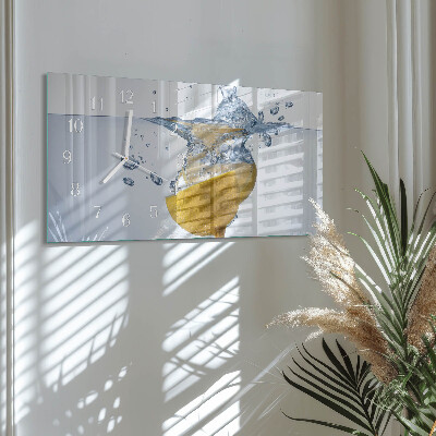 Horloge rectangulaire horizontale Citron Dans L'Eau