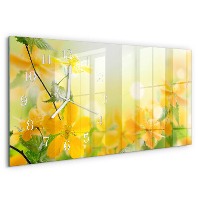 Horloge rectangulaire horizontale Fleurs