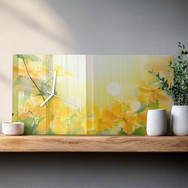 Horloge rectangulaire horizontale Fleurs