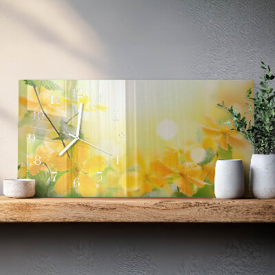 Horloge rectangulaire horizontale Fleurs