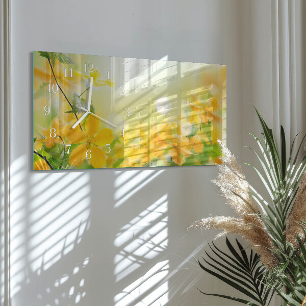 Horloge rectangulaire horizontale Fleurs