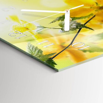 Horloge rectangulaire horizontale Fleurs