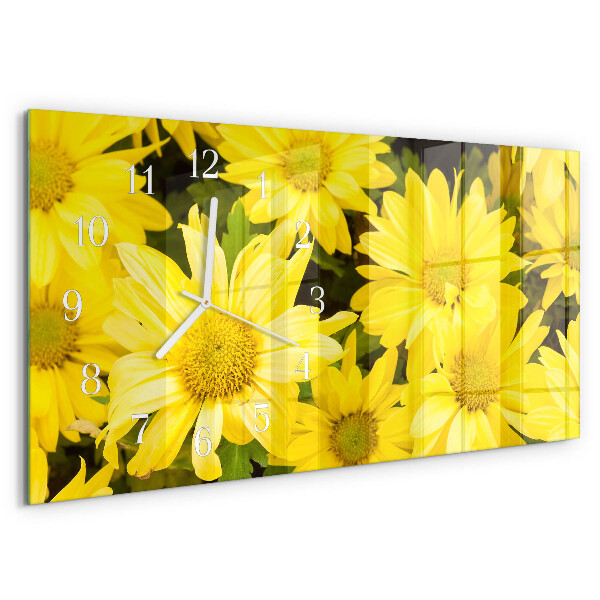 Horloge rectangulaire horizontale Fleurs Jaunes