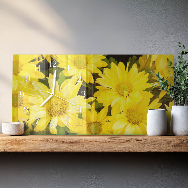 Horloge rectangulaire horizontale Fleurs Jaunes