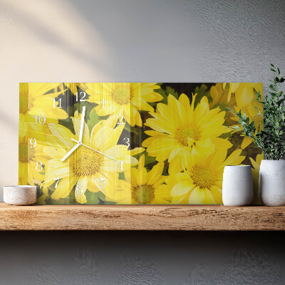 Horloge rectangulaire horizontale Fleurs Jaunes