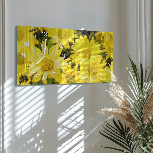 Horloge rectangulaire horizontale Fleurs Jaunes