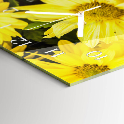 Horloge rectangulaire horizontale Fleurs Jaunes