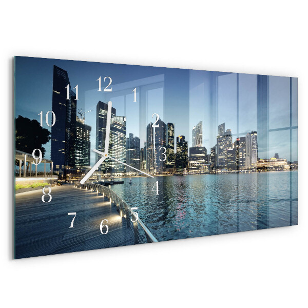 Horloge rectangulaire horizontale La Ville La Nuit