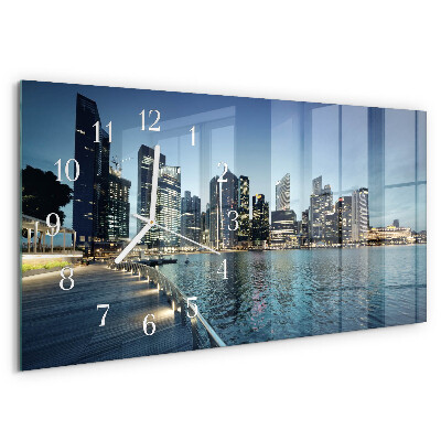 Horloge rectangulaire horizontale La Ville La Nuit