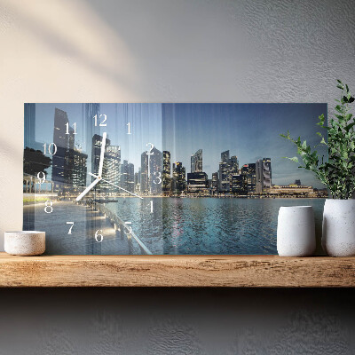 Horloge rectangulaire horizontale La Ville La Nuit