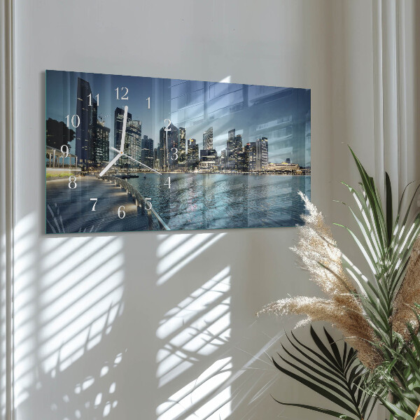 Horloge rectangulaire horizontale La Ville La Nuit