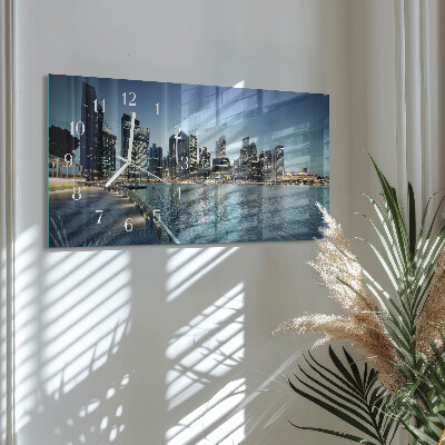 Horloge rectangulaire horizontale La Ville La Nuit