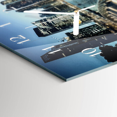 Horloge rectangulaire horizontale La Ville La Nuit