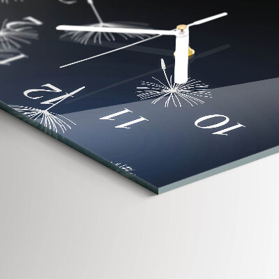 Horloge rectangulaire horizontale Pissenlit