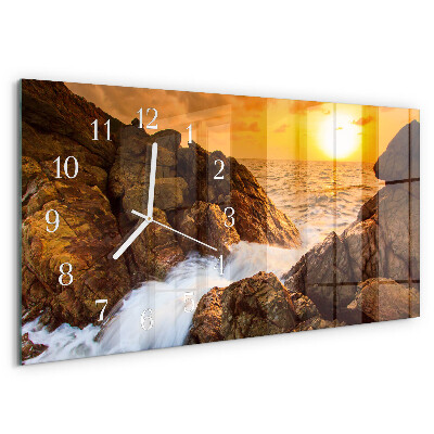 Horloge rectangulaire horizontale Coucher De Soleil