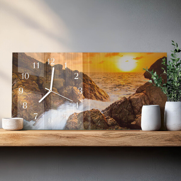 Horloge rectangulaire horizontale Coucher De Soleil