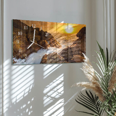 Horloge rectangulaire horizontale Coucher De Soleil