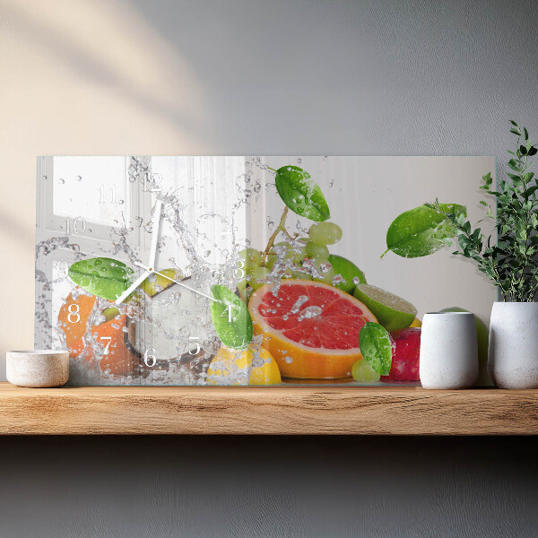 Horloge rectangulaire horizontale Fruits Sur L'Eau