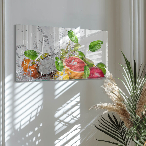 Horloge rectangulaire horizontale Fruits Sur L'Eau