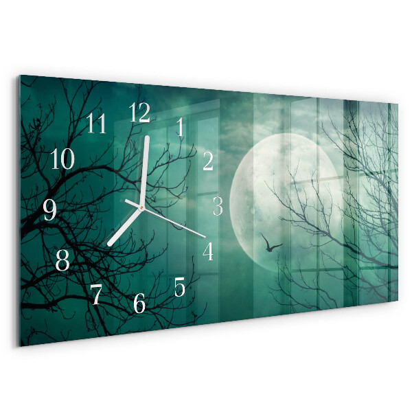 Horloge rectangulaire horizontale Lune