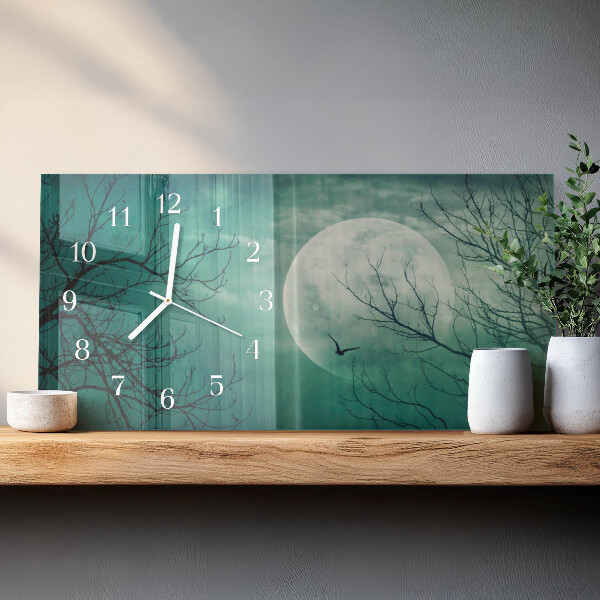 Horloge rectangulaire horizontale Lune