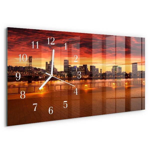 Horloge rectangulaire horizontale Coucher De Soleil