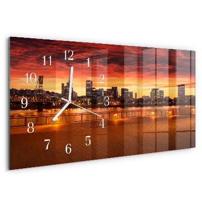 Horloge rectangulaire horizontale Coucher De Soleil