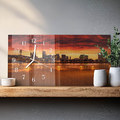 Horloge rectangulaire horizontale Coucher De Soleil