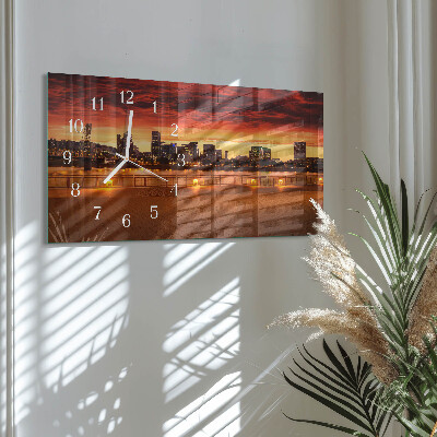Horloge rectangulaire horizontale Coucher De Soleil